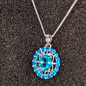 Sterling Silver and Electric Blue Paraiba Apatite